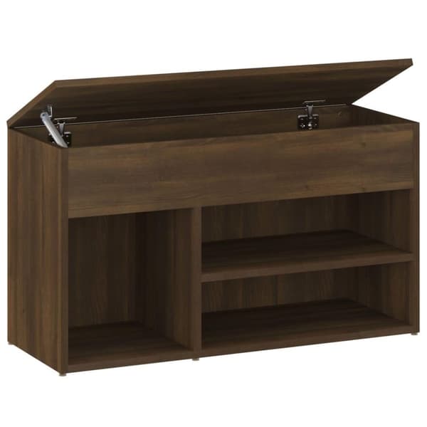 vidaXL Skobenk brun eik 80x30x45 cm konstruert tre