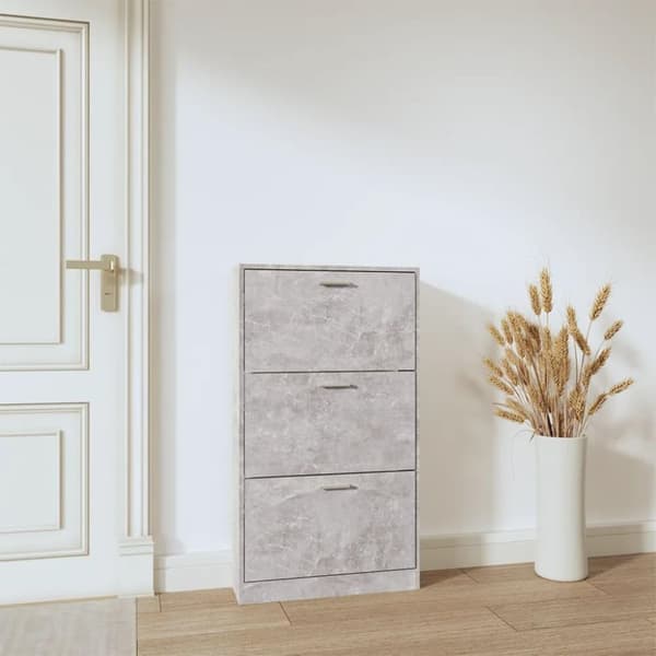 vidaXL Skoskap betonggrå 59x17x108 cm konstruert tre