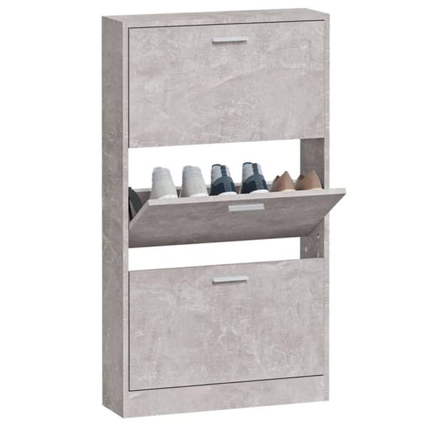 vidaXL Skoskap betonggrå 59x17x108 cm konstruert tre