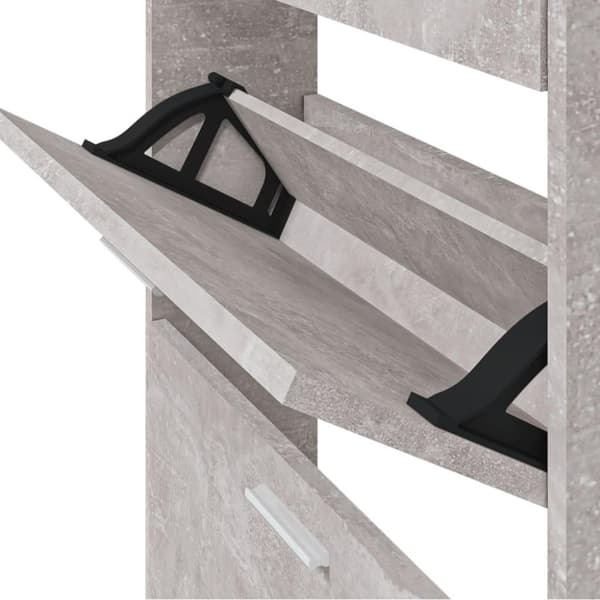 vidaXL Skoskap betonggrå 59x17x108 cm konstruert tre