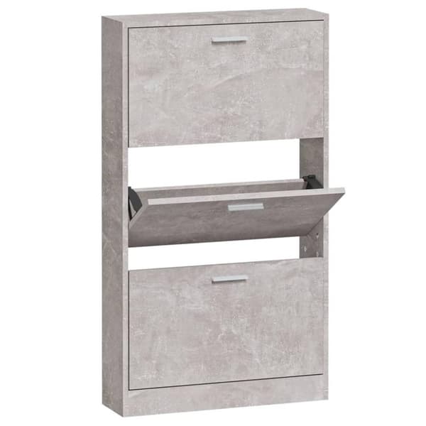 vidaXL Skoskap betonggrå 59x17x108 cm konstruert tre