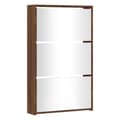 Miniatyrbilde 3 av 11: vidaXL Skoskap med speil 3 lag brun eik 63x17x102,5 cm