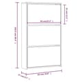 Miniatyrbilde 8 av 11: vidaXL Skoskap med speil 3 lag brun eik 63x17x102,5 cm