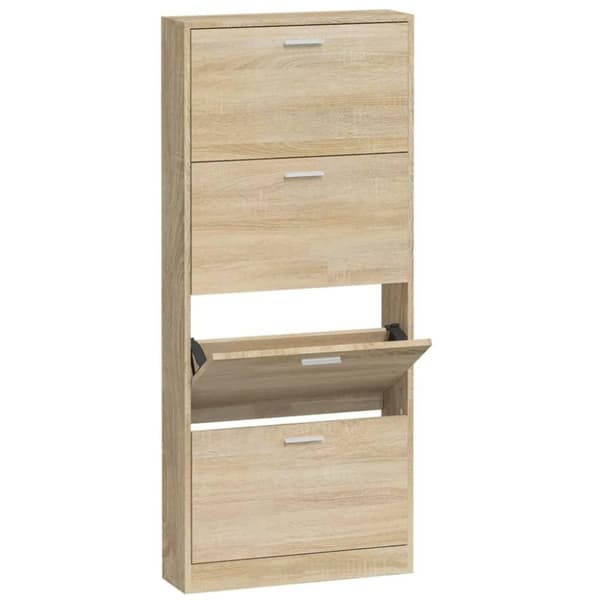 vidaXL Skoskap eik 59x17x150 cm konstruert tre