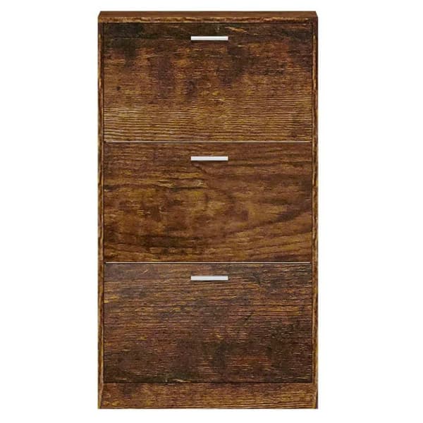 vidaXL Skoskap røkt eik 59x17x108 cm konstruert tre