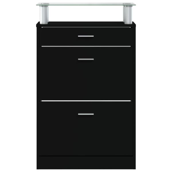 vidaXL Skoskåp svart 63x24x104 cm konstruerat trä