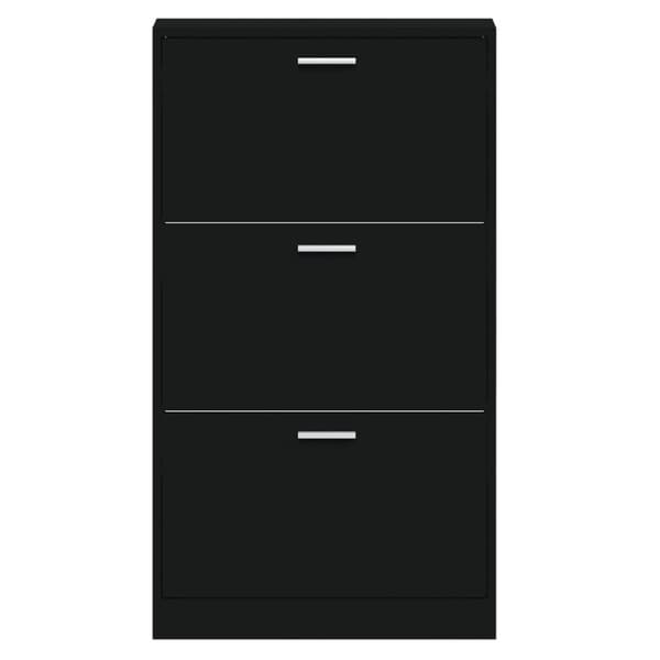 vidaXL Skoskap svart 59x17x108 cm konstruert tre