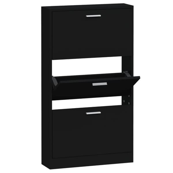 vidaXL Skoskap svart 59x17x108 cm konstruert tre