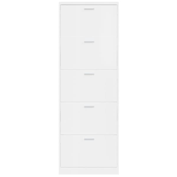 vidaXL Skoskåp vit högglans 59x17x169 cm konstruerat trä