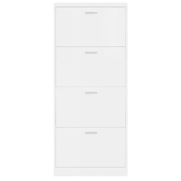 vidaXL Skoskåp vit högglans 59x17x150 cm konstruerat trä