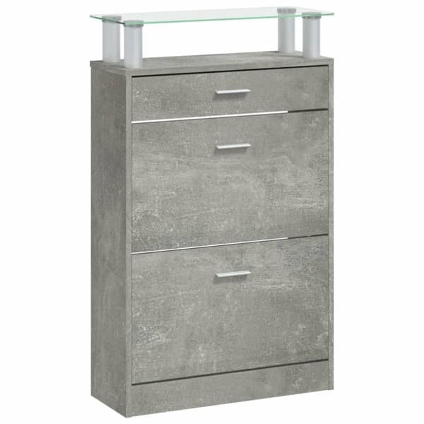 vidaXL Skoskåp betonggrå 63x24x104 cm konstruerat trä
