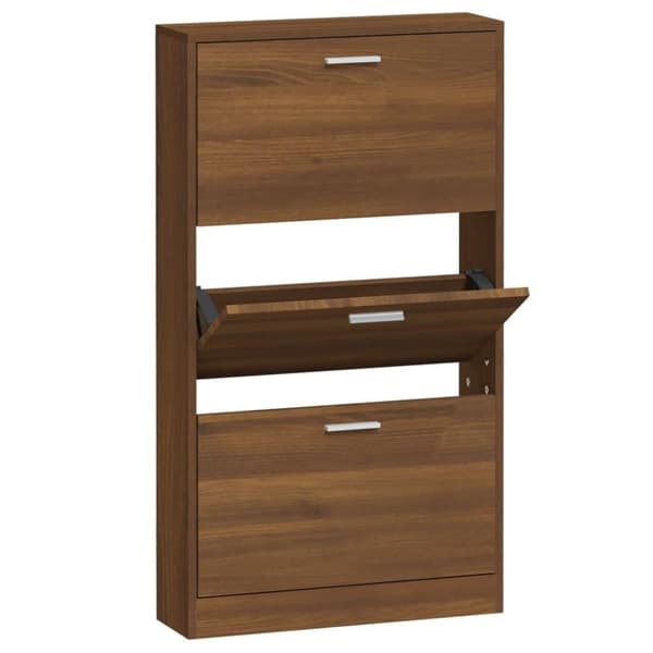 vidaXL Skoskap brun eik 59x17x108 cm konstruert tre