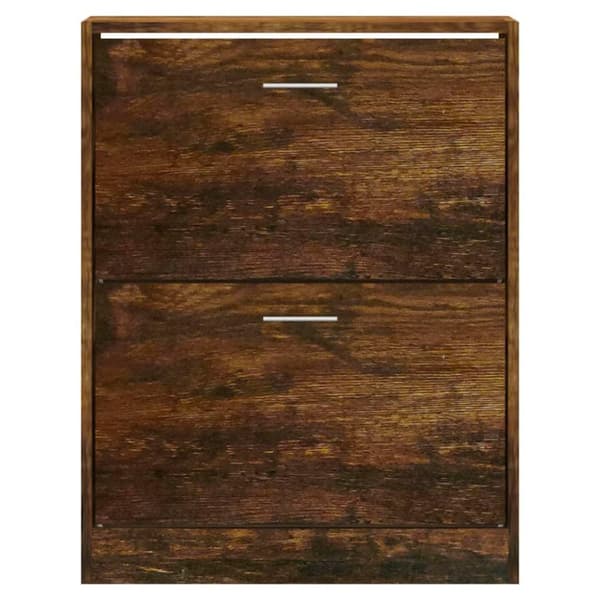 vidaXL Skoställ rökfärgad ek 63x24x81 cm konstruerat trä