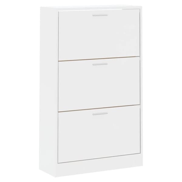 vidaXL Skoskåp vit högglans 63x24x103 cm konstruerat trä