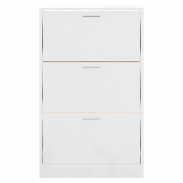 vidaXL Skoskåp vit högglans 63x24x103 cm konstruerat trä