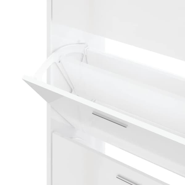 vidaXL Skoskåp vit högglans 63x24x103 cm konstruerat trä