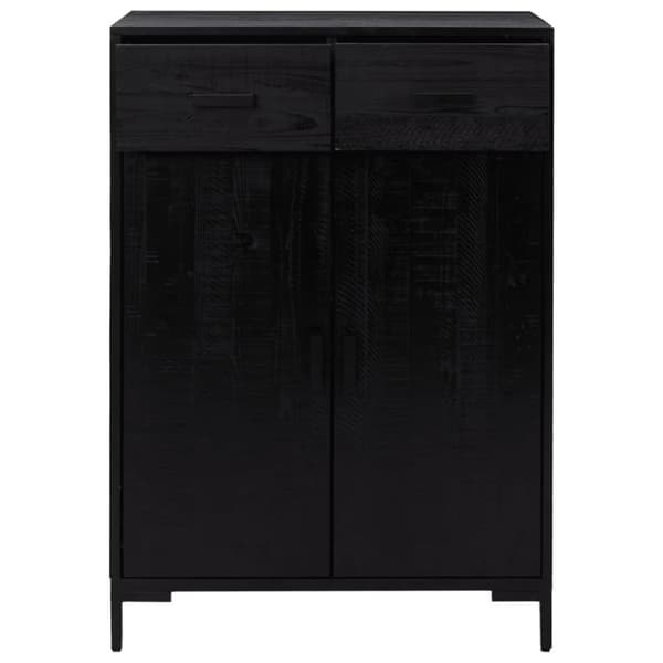 vidaXL Skoskap svart 75x40x110 cm heltre furu