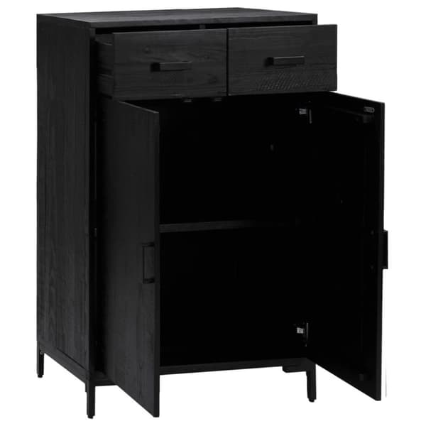 vidaXL Skoskap svart 75x40x110 cm heltre furu