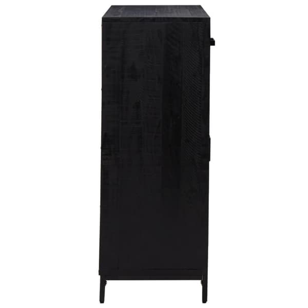 vidaXL Skoskap svart 75x40x110 cm heltre furu
