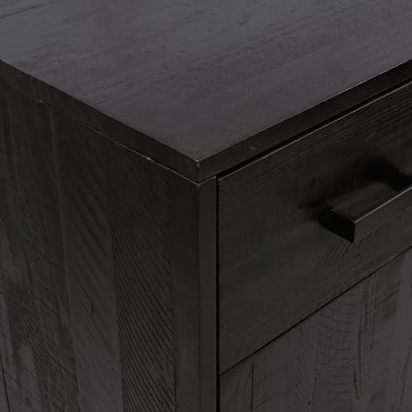 vidaXL Skoskap svart 75x40x110 cm heltre furu