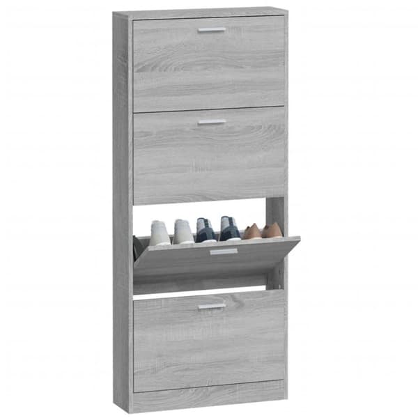 vidaXL Skoskap grå sonoma 59x17x150 cm konstruert tre