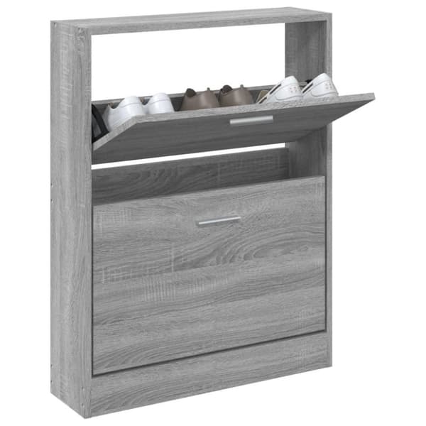 vidaXL Skoskap grå sonoma 59x17x81 cm konstruert tre