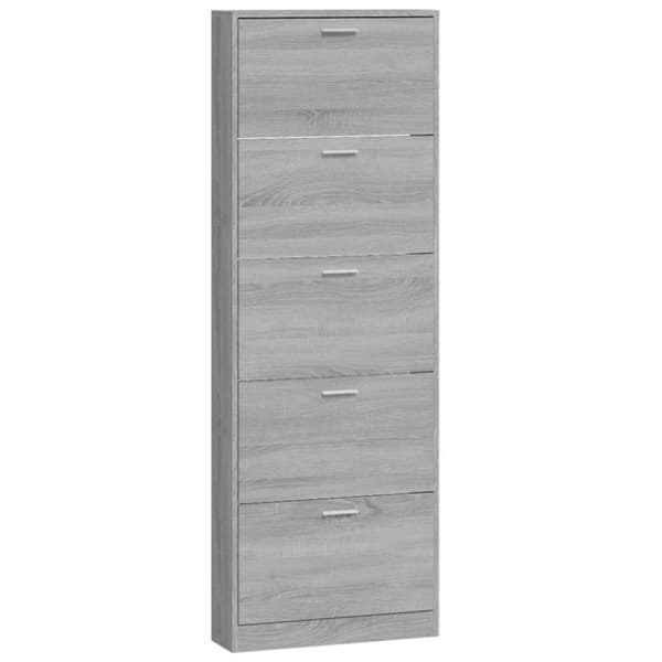vidaXL Skoskap grå sonoma 59x17x169 cm konstruert tre