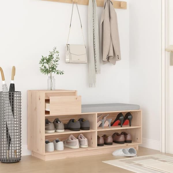 vidaXL Kenkäkaappi 110x34x61 cm täysi mänty