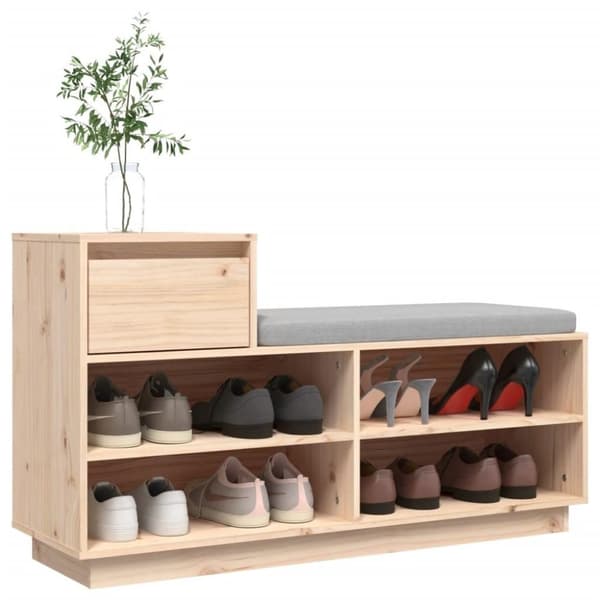 vidaXL Kenkäkaappi 110x34x61 cm täysi mänty