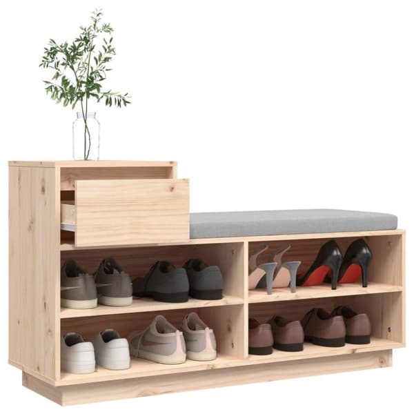 vidaXL Kenkäkaappi 110x34x61 cm täysi mänty