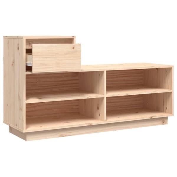 vidaXL Kenkäkaappi 110x34x61 cm täysi mänty