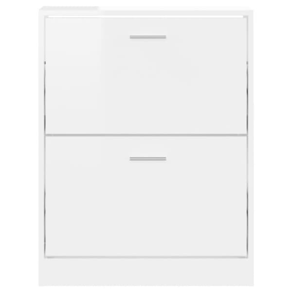 vidaXL skoreol 59x17x81 cm konstrueret træ hvid højglans