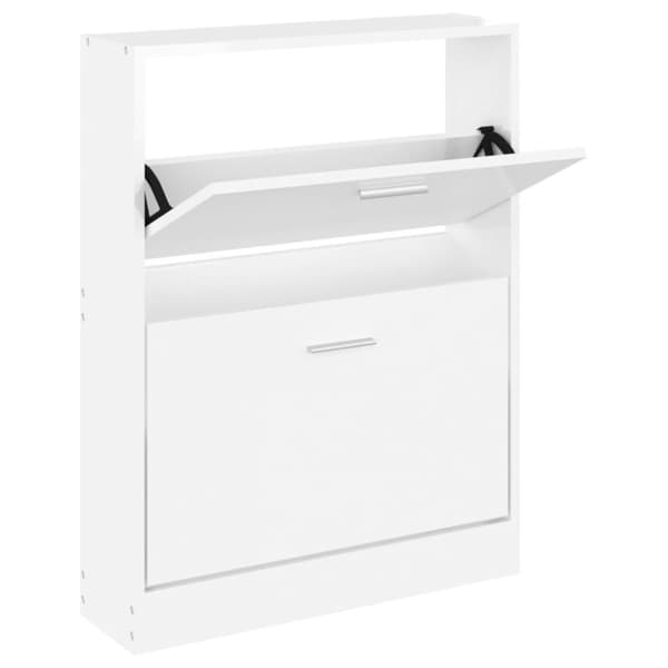 vidaXL skoreol 59x17x81 cm konstrueret træ hvid højglans
