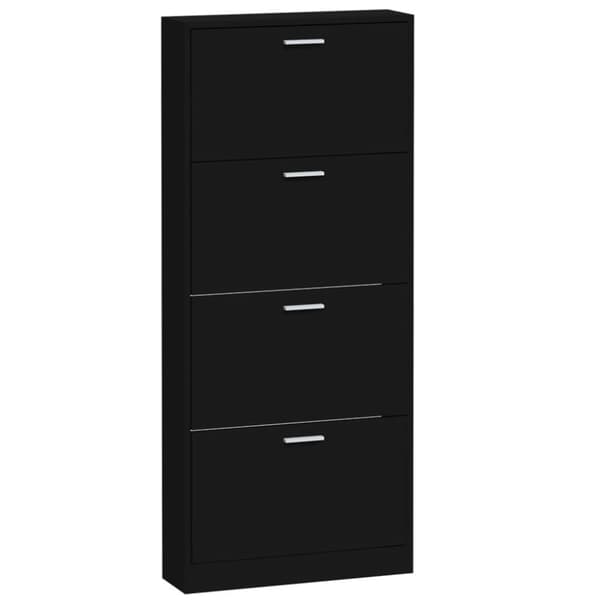 vidaXL Kenkäkaappi musta 59x17x150 cm tekninen puu
