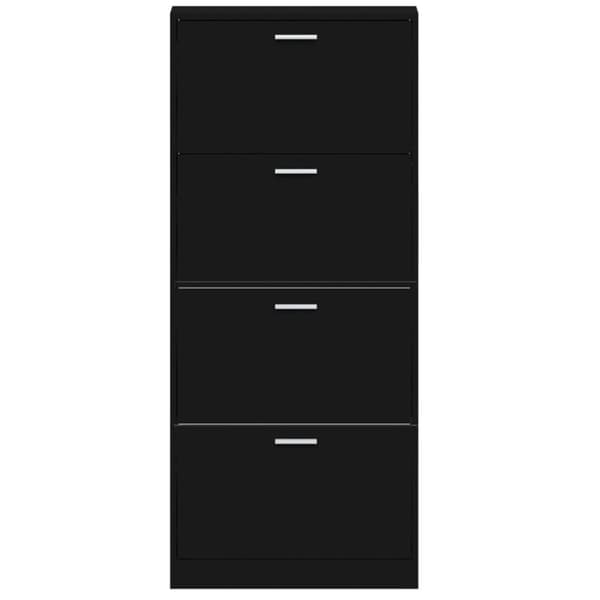 vidaXL Kenkäkaappi musta 59x17x150 cm tekninen puu