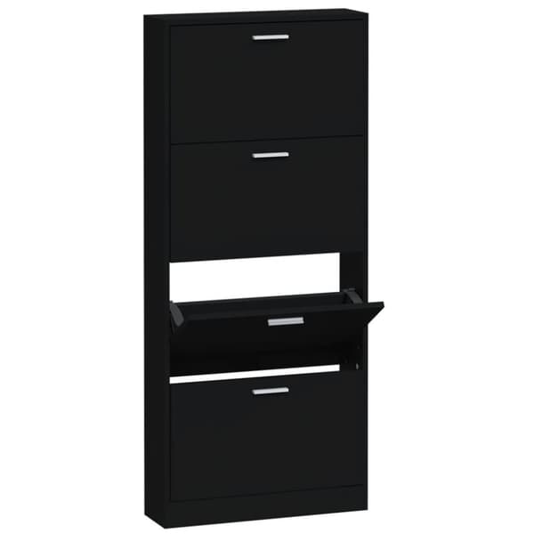vidaXL Kenkäkaappi musta 59x17x150 cm tekninen puu