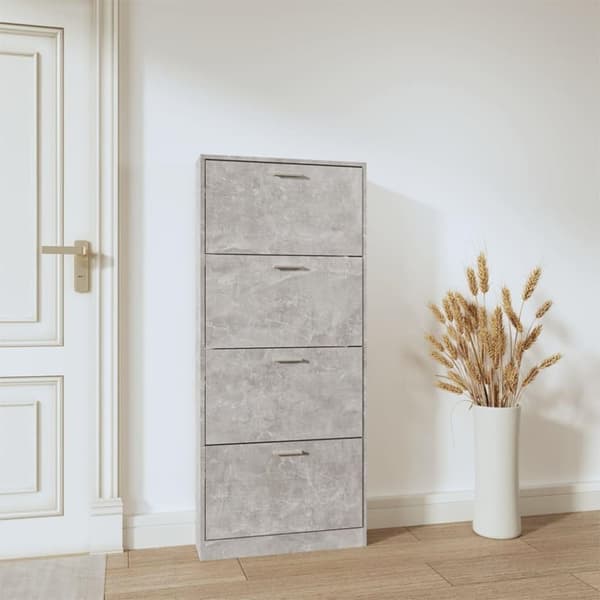 vidaXL skoskab 59x17x150 cm konstrueret træ betongrå