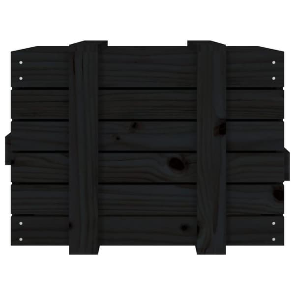 vidaXL opbevaringskasse 58x40,5x42 cm massivt fyrretræ sort