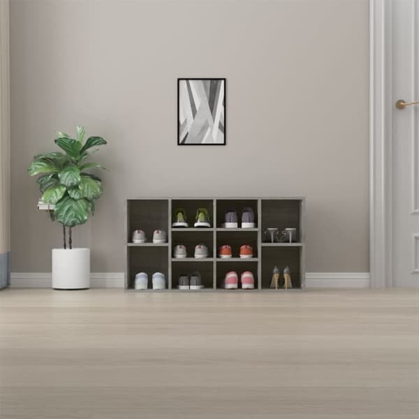 vidaXL skobænk 103x30x54,5 cm konstrueret træ Grå sonoma-eg