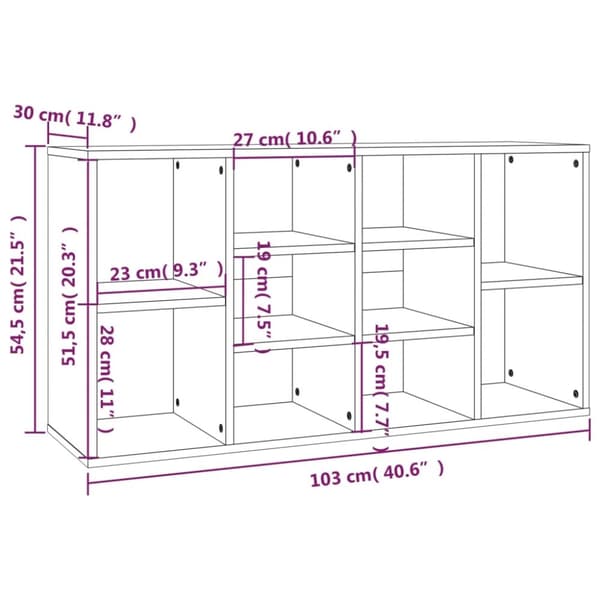 vidaXL skobænk 103x30x54,5 cm konstrueret træ Grå sonoma-eg