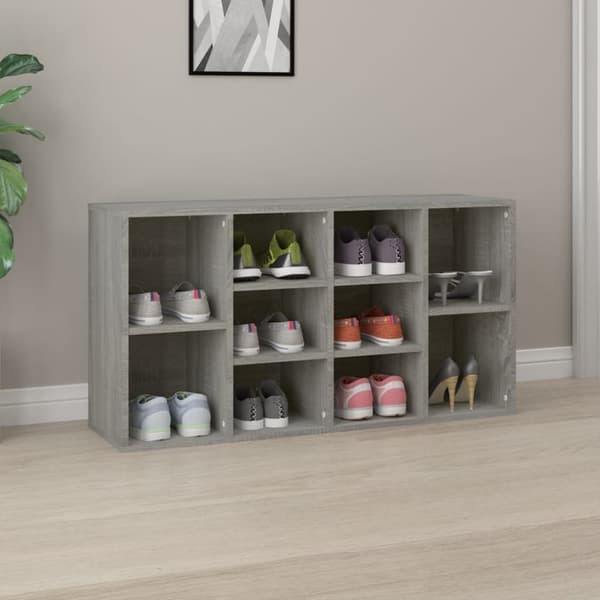 vidaXL skobænk 103x30x54,5 cm konstrueret træ Grå sonoma-eg
