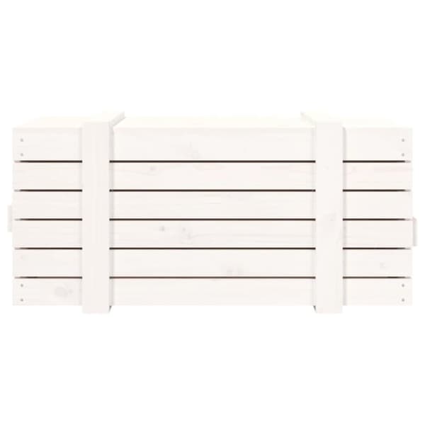 vidaXL opbevaringskasse 91x40,5x42 cm massivt fyrretræ hvid