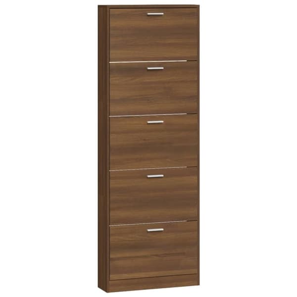 vidaXL Kenkäkaappi ruskea tammi 59x17x169 cm tekninen puu
