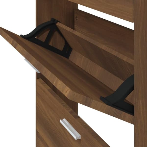 vidaXL Kenkäkaappi ruskea tammi 59x17x169 cm tekninen puu