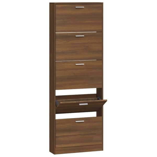vidaXL Kenkäkaappi ruskea tammi 59x17x169 cm tekninen puu