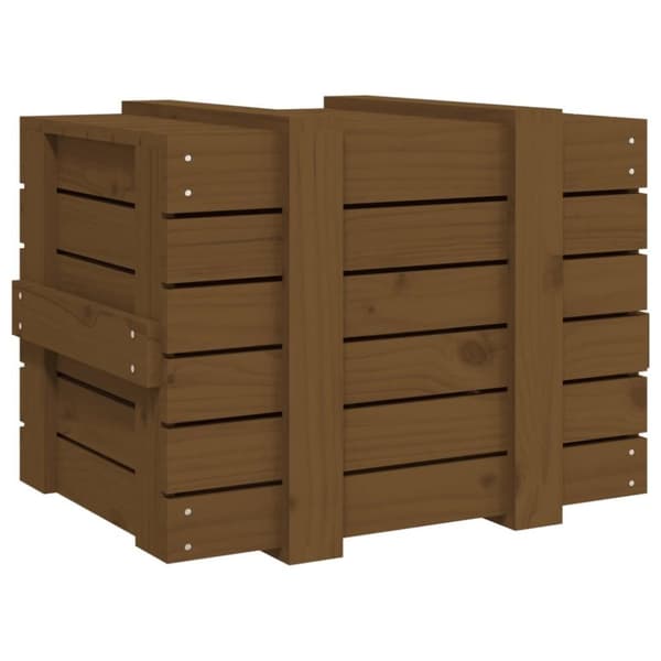 vidaXL opbevaringskasse 58x40,5x42 cm massivt fyrretræ gyldenbrun