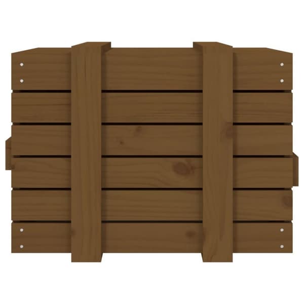 vidaXL opbevaringskasse 58x40,5x42 cm massivt fyrretræ gyldenbrun