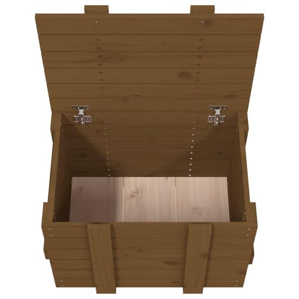 vidaXL opbevaringskasse 58x40,5x42 cm massivt fyrretræ gyldenbrun