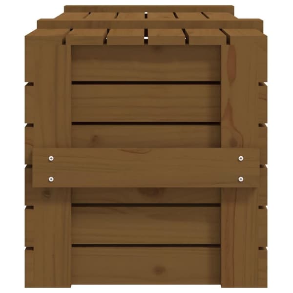 vidaXL opbevaringskasse 91x40,5x42 cm massivt fyrretræ gyldenbrun