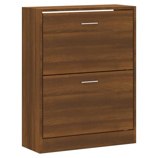 vidaXL skoskab 63x24x81 cm konstrueret træ brun egetræ